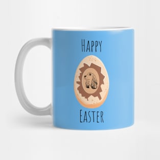 Happy Easter with English Cocker Spaniel Dog Silhouette Head Inside Egg Mug